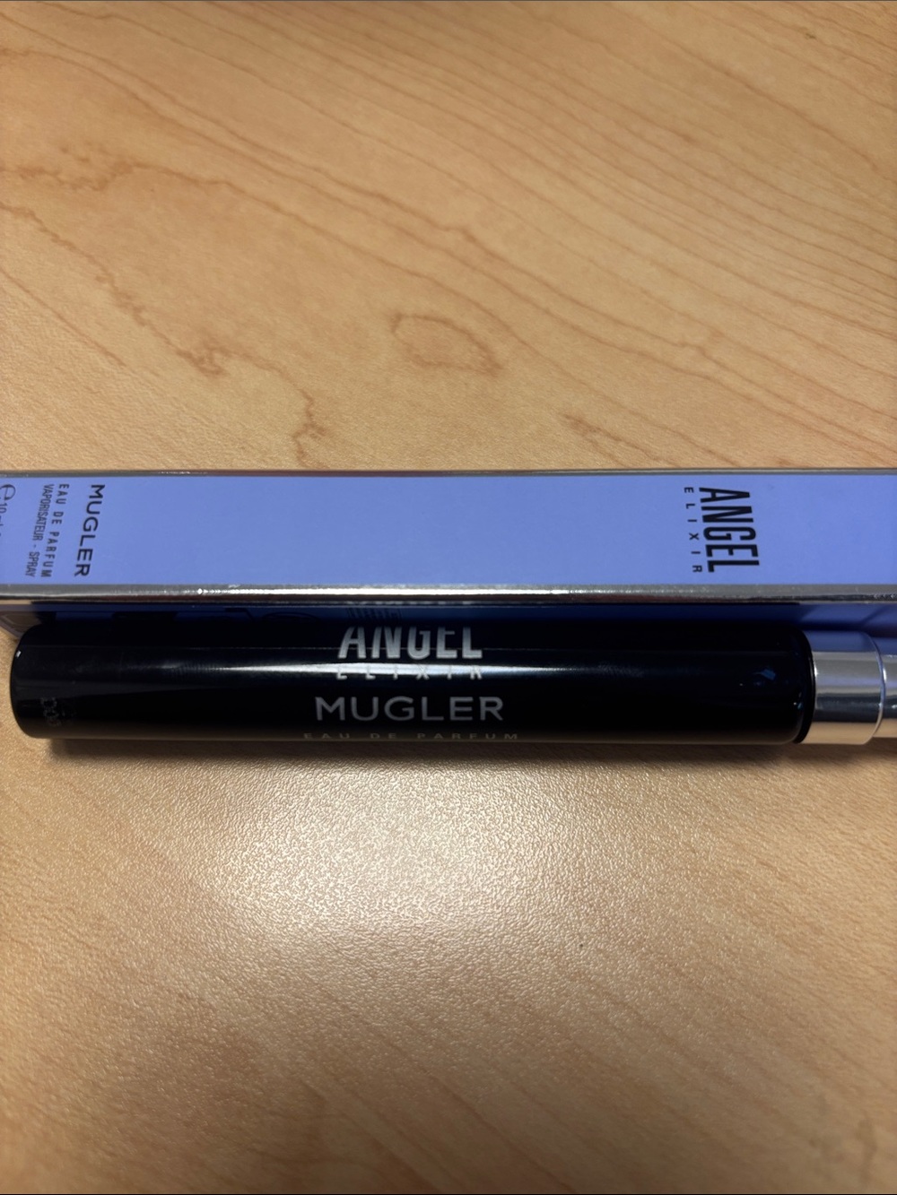 Mugler Angel spray in Black with Light Blue Box .33 oz new